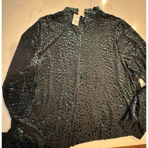 NWT Velvet Leopard Burnout Sheer Turtleneck 18/20